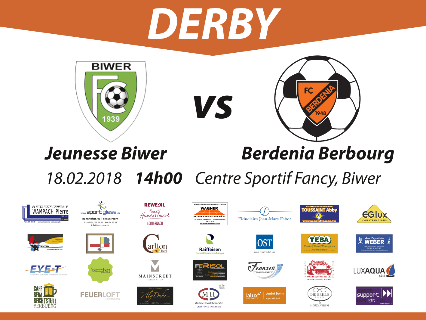 SENIORS 1: Derby géint Biwer den 18.02 um 14h00 SENIORS 1: Derby géint Biwer den 18.02 um 14h00