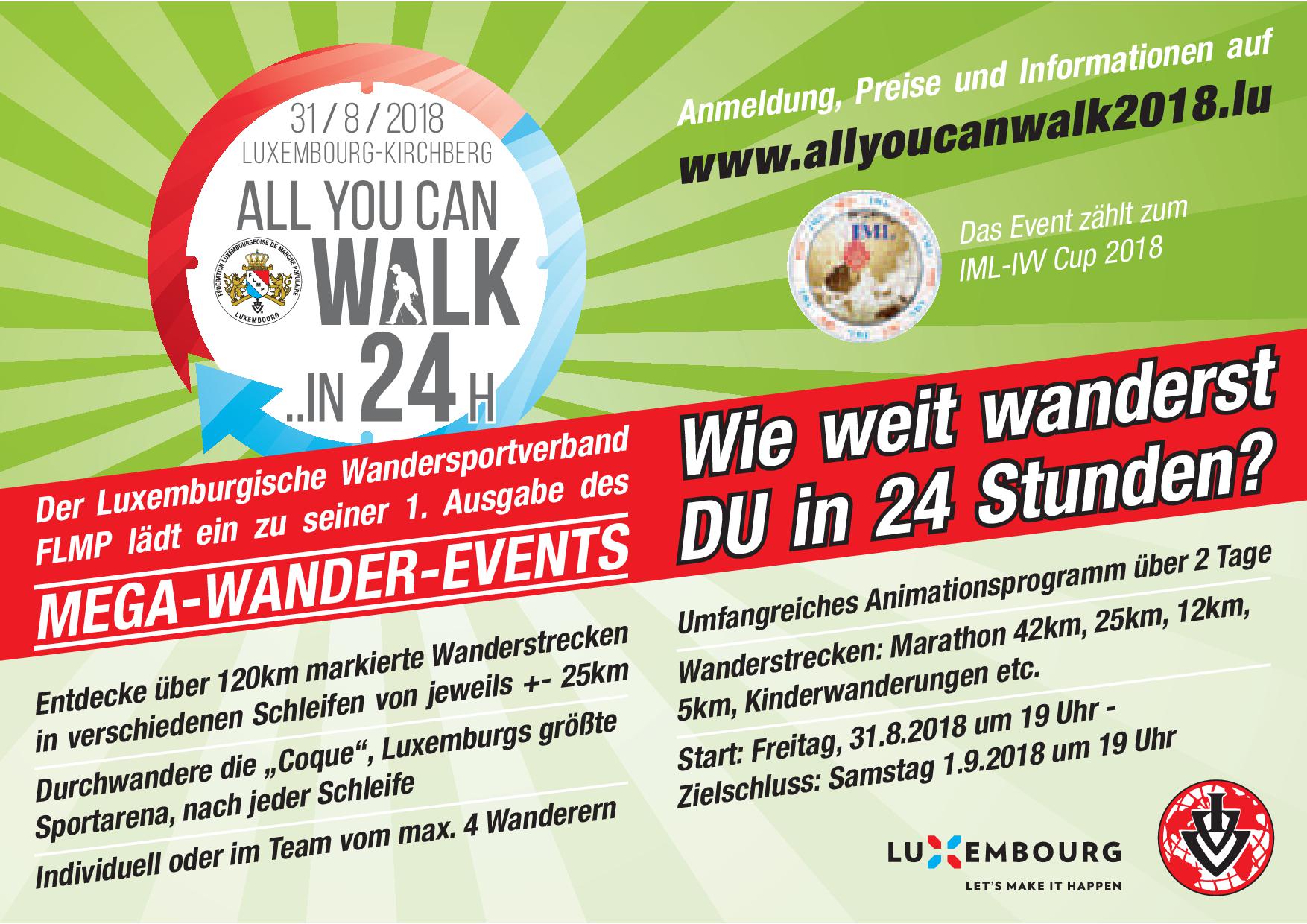 All you can walk in 24 h 