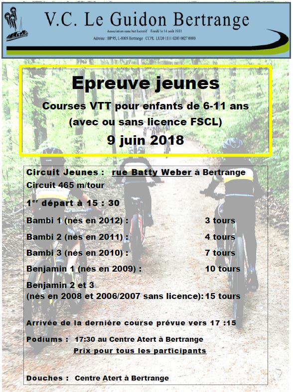 Epreuves Jeunes - Bertrange