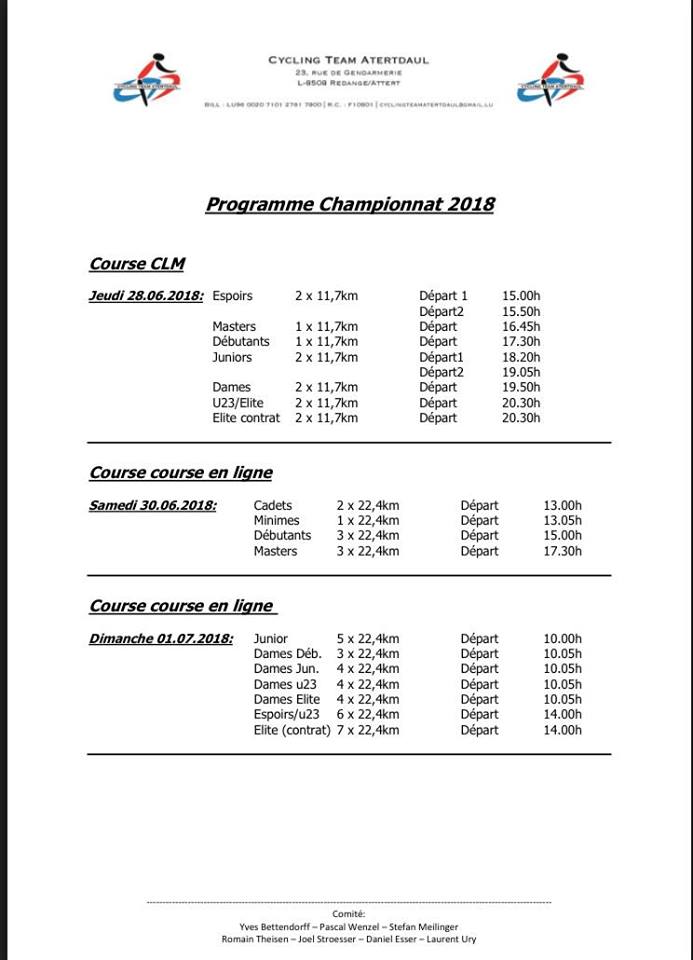 CHAMPIONNATS NATIONAUX sur ROUTE