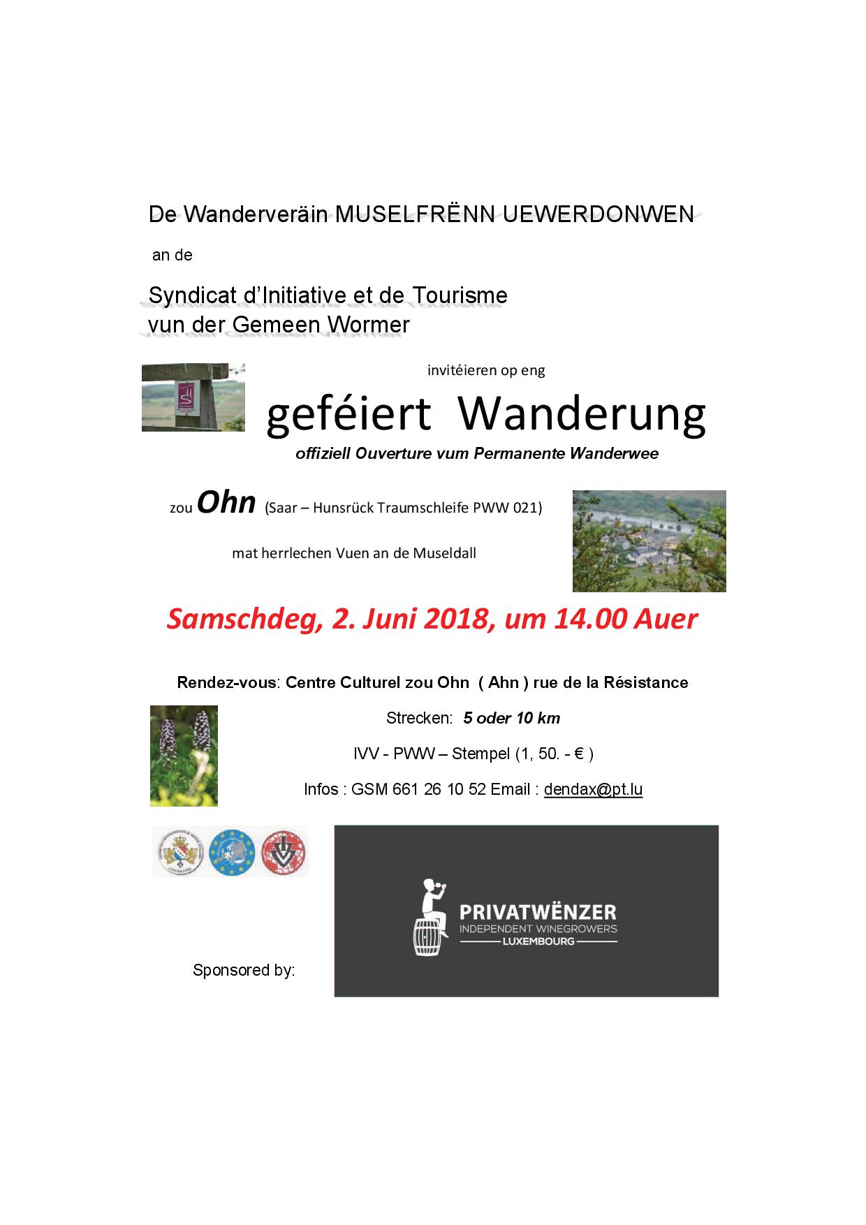 Ahn Flmp Ivv geféiert Wanderung