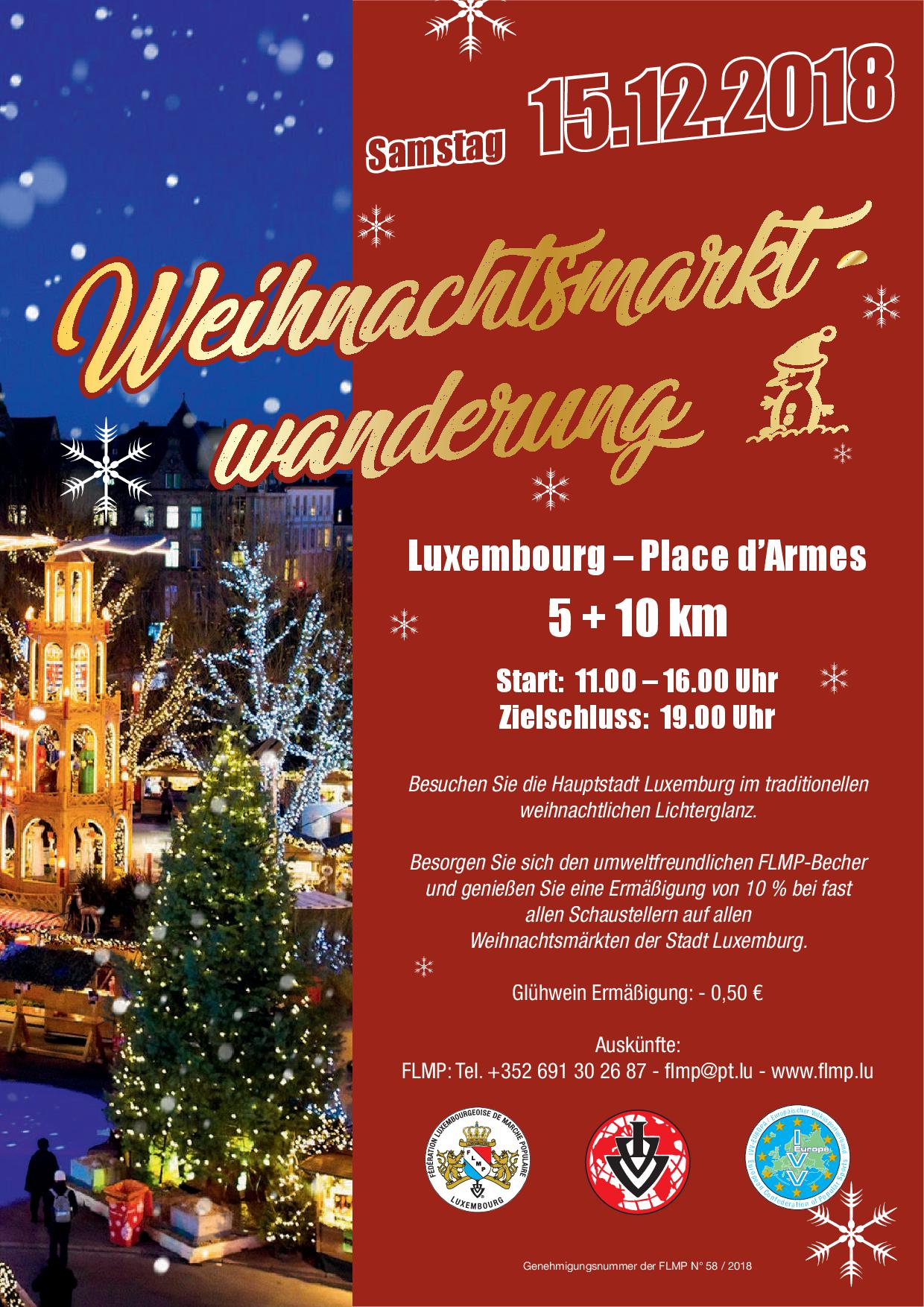 LUXEMBURG FLMP IVV WEIHNACHTSMARKTWANDERUNG 