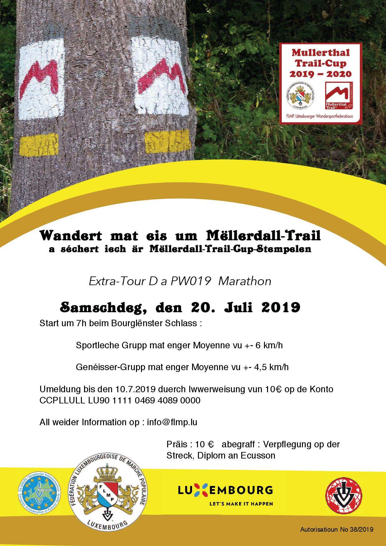 BOURGLINSTER Flmp Ivv geféierten Mëllerdall-Trail Marathon