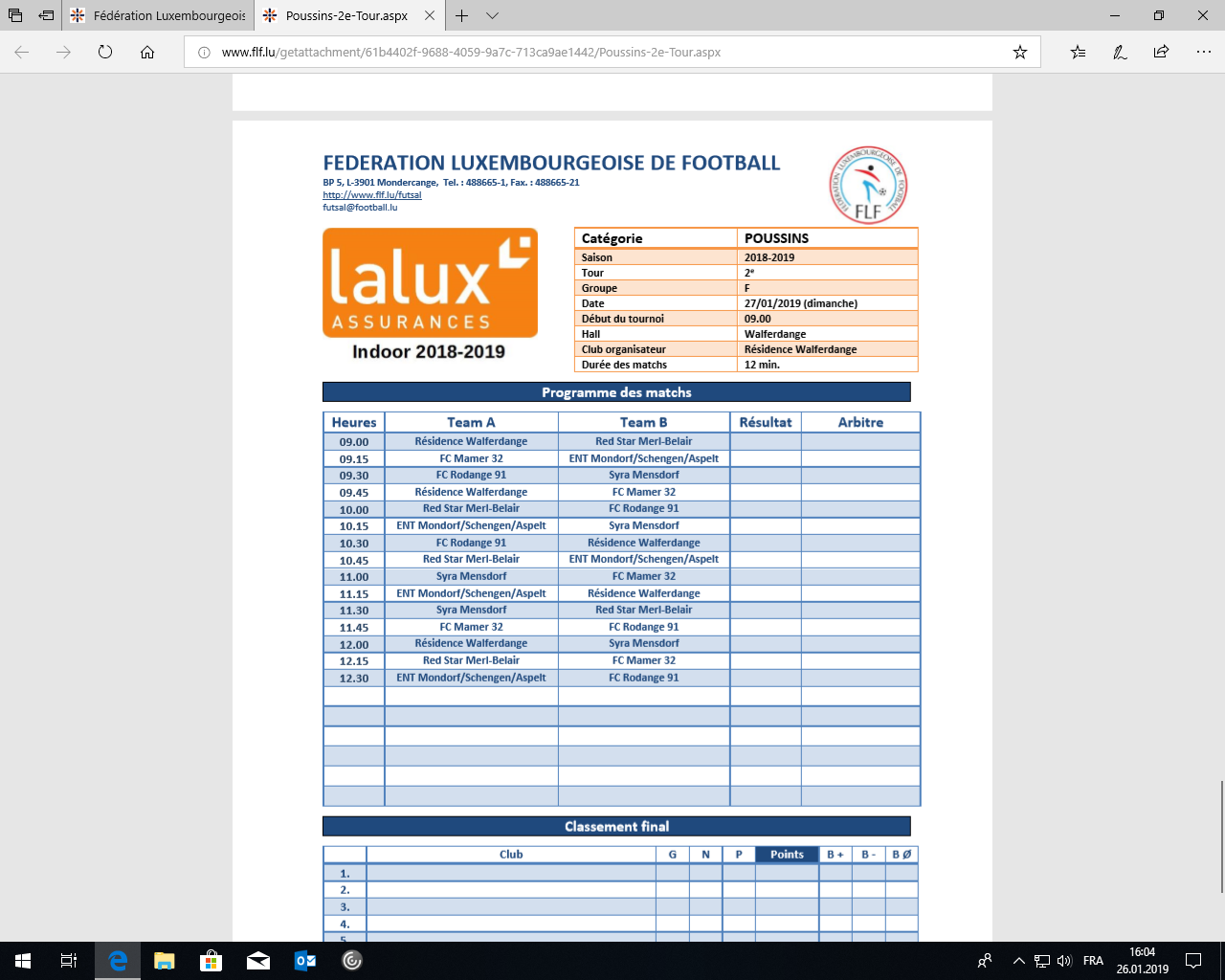 27/01/2019 Futsal Poussins