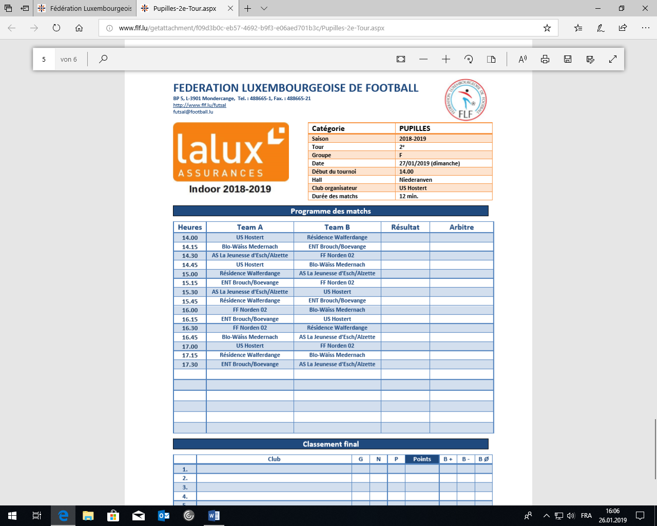 27/01/2019 Futsal Pupilles