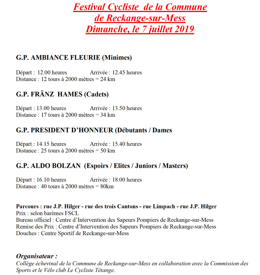 FESTIVAL CYCISTE TETANGE