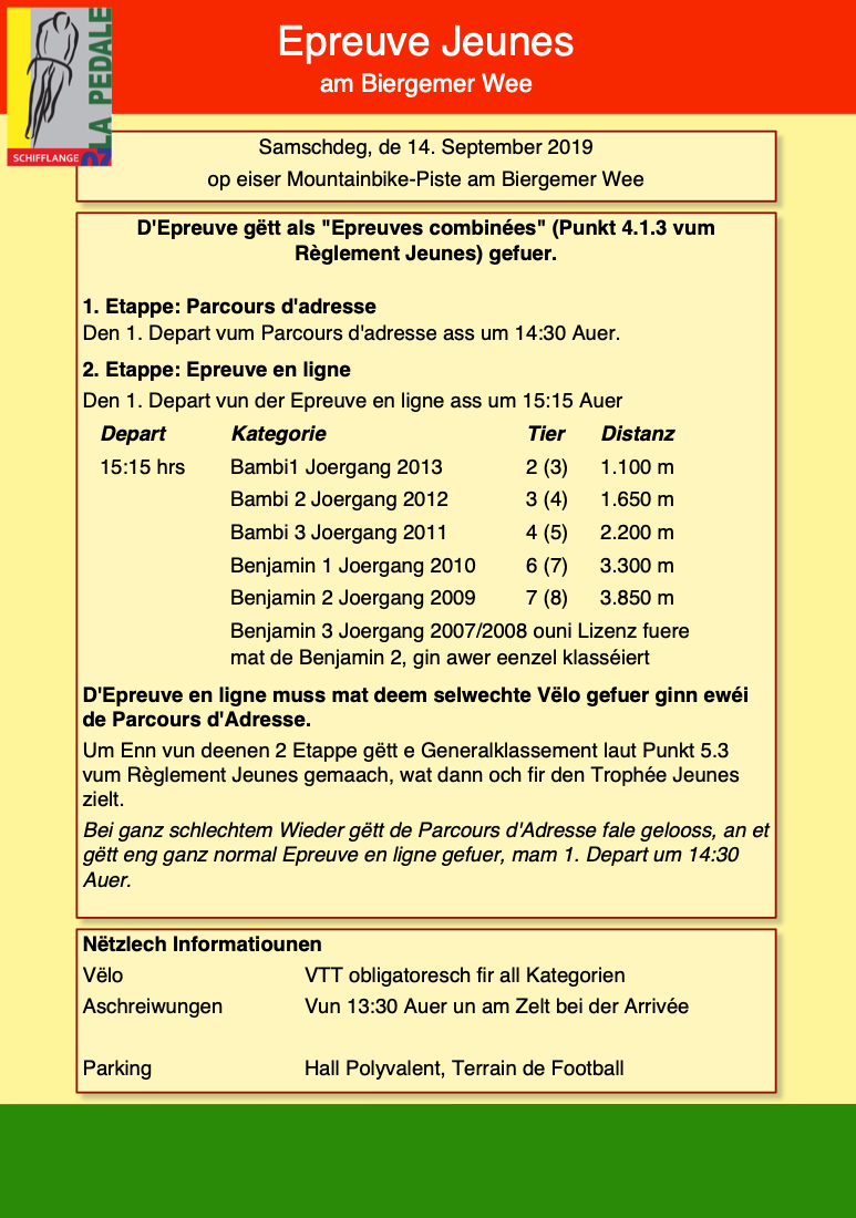 EPREUVE JEUNES LP07 SCHIFFLANGE