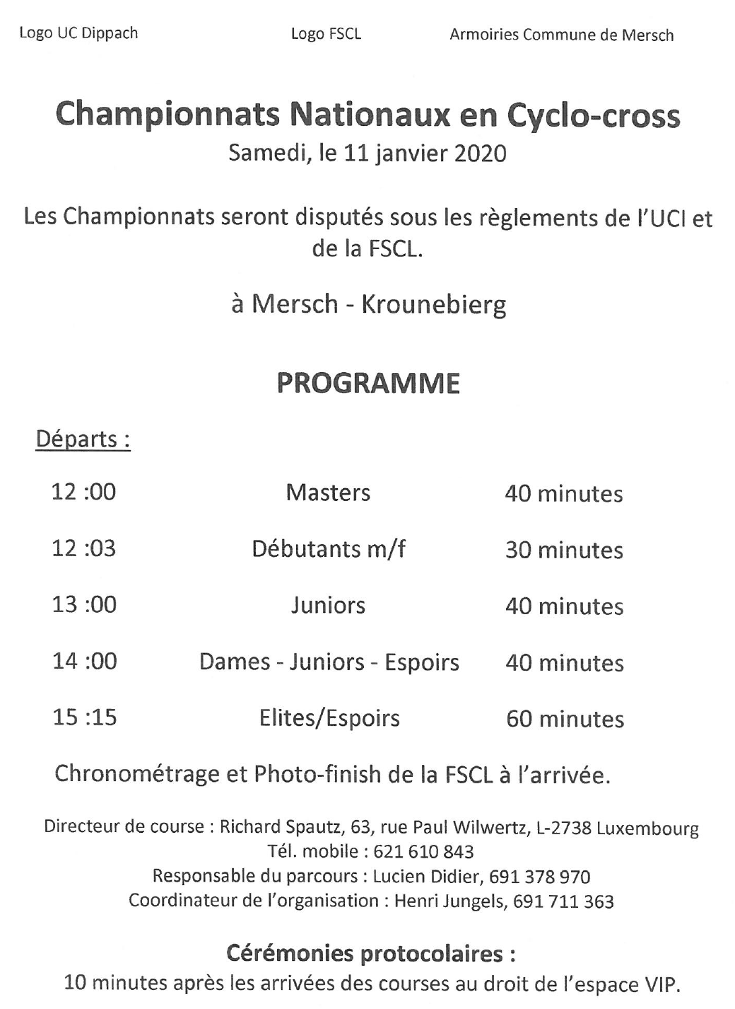 CHAMPIONNAT CYCLOCROSS UC DIPPACH (à Mersch)