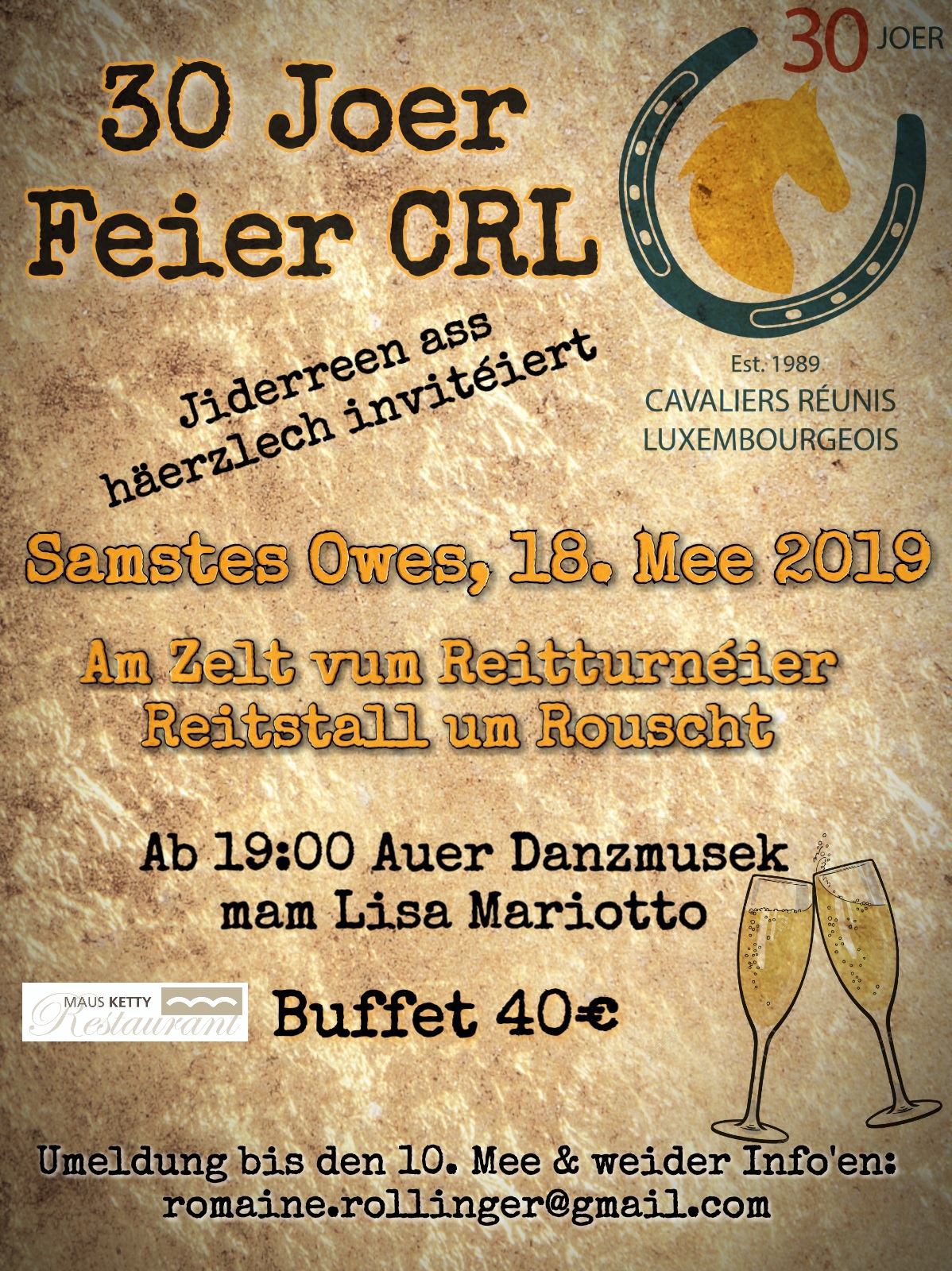 30 Joer Feier CRL 1989 - 2019