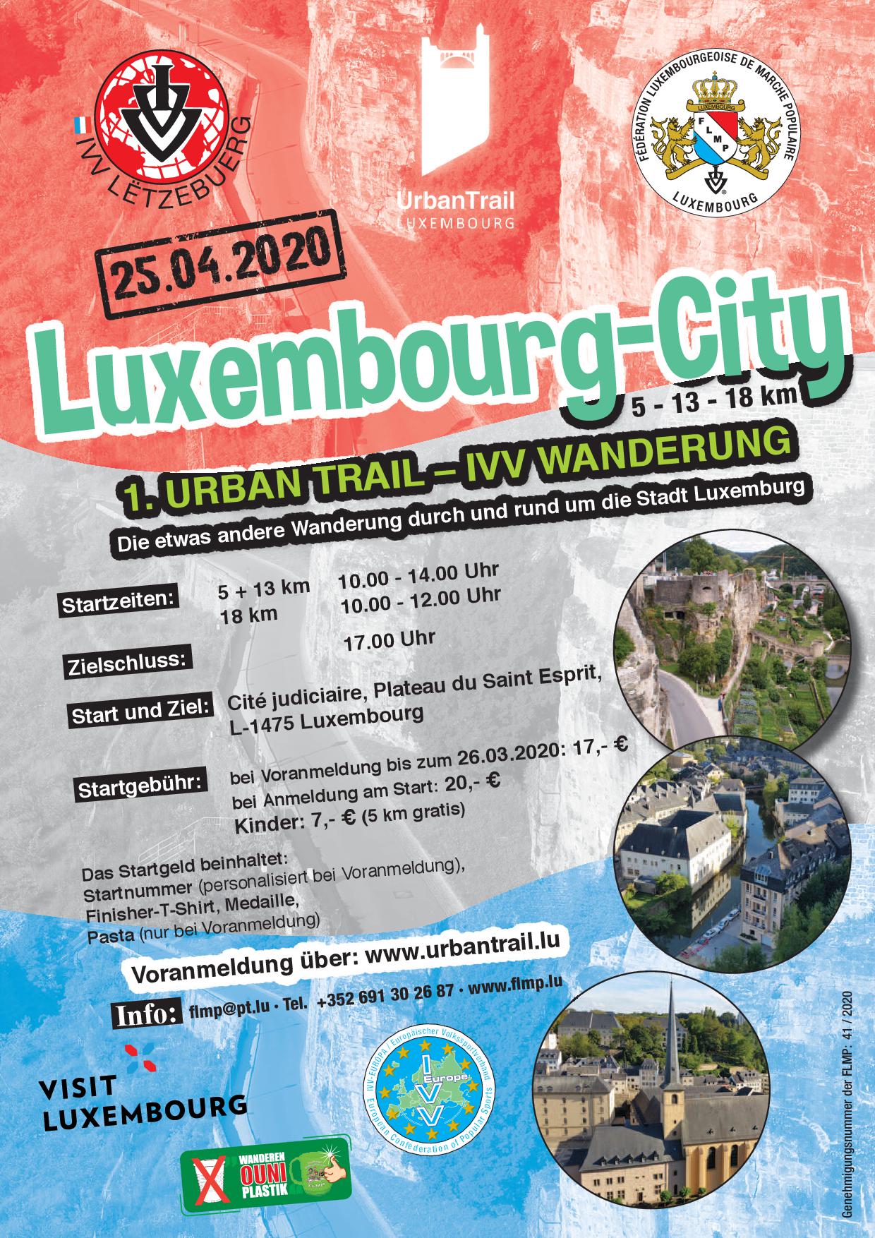 ANNULATION/ABSAGE LUXEMBOURG FLMP IVV URBAN-TRAIL-WANDERUNG 