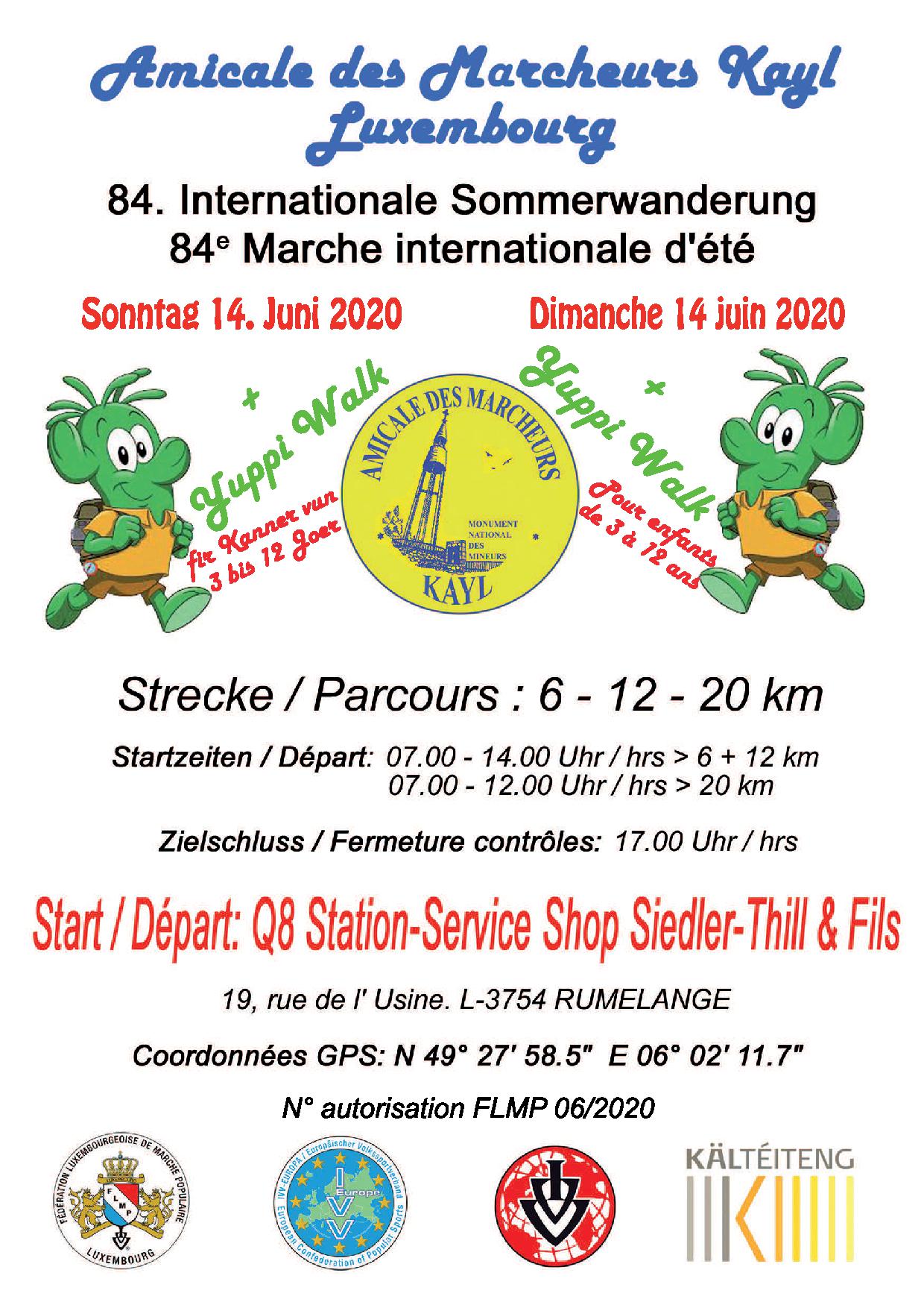 ANNULATION ABSAGE RUMELANGE FLMP IVV WANDERUNG + YUPPI WALK 