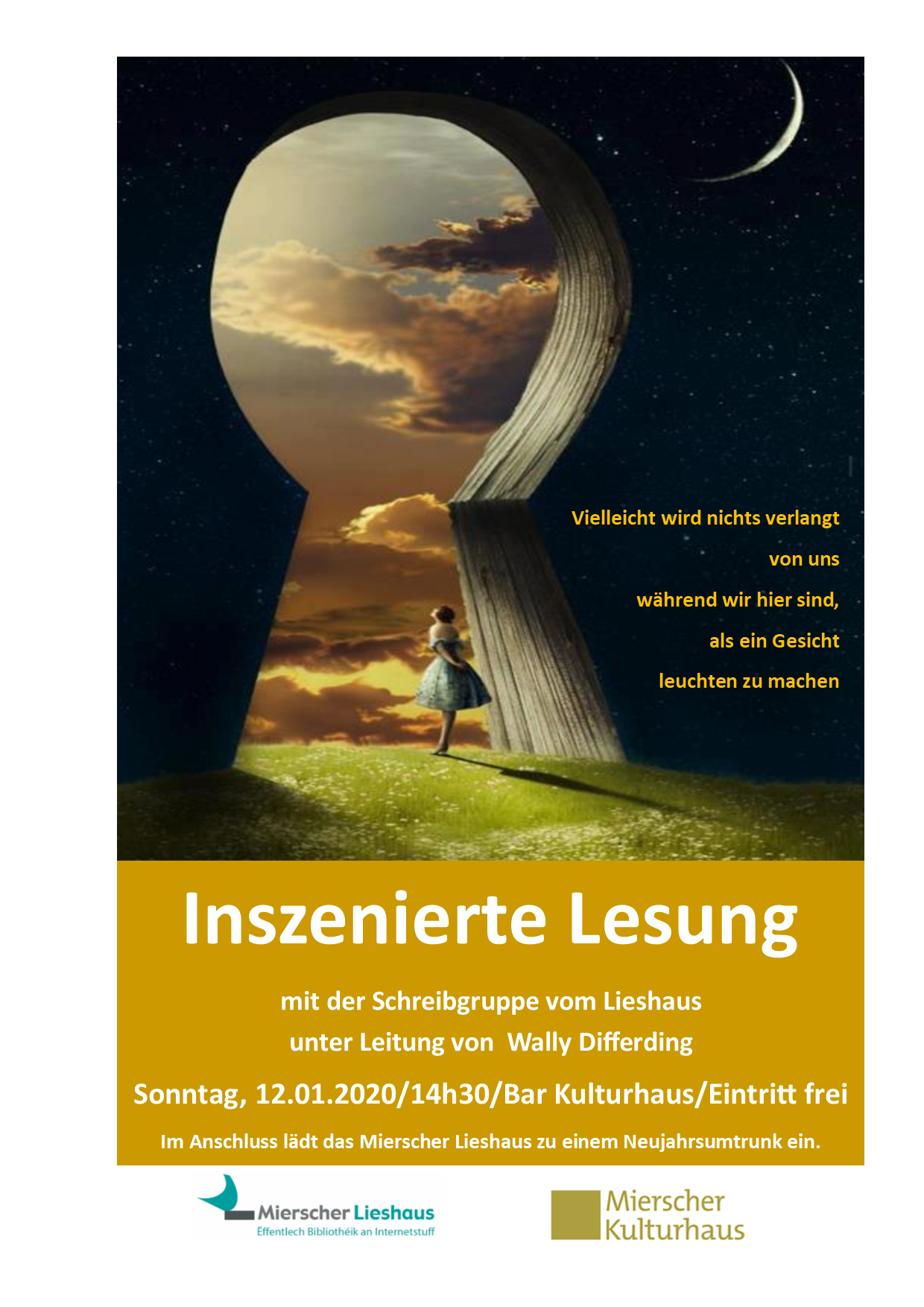INSZENIERTE LESUNG von der Schreibgruppe aus dem Lieshaus