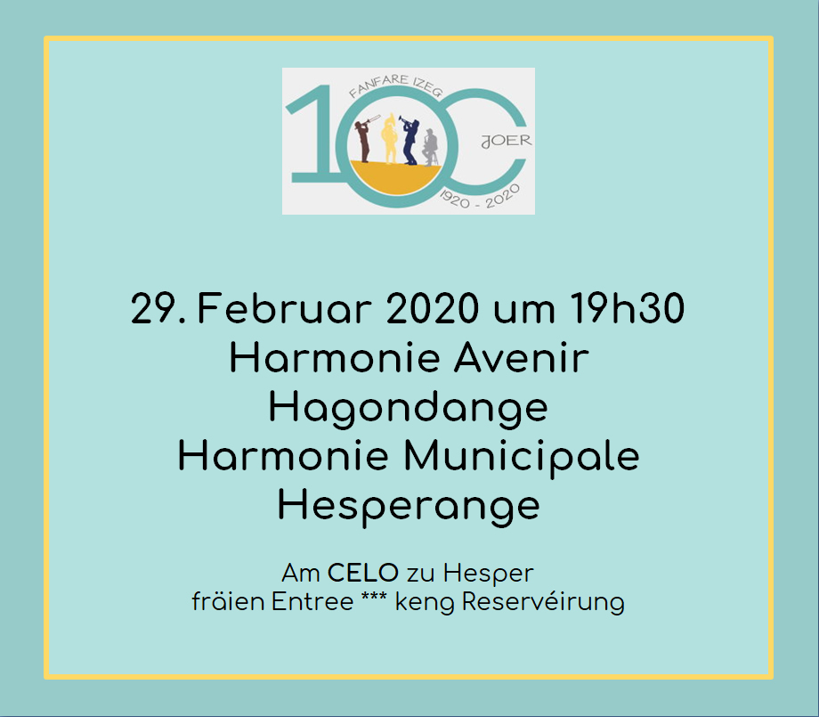 100 Joer Izeger Musek: Concert am CELO