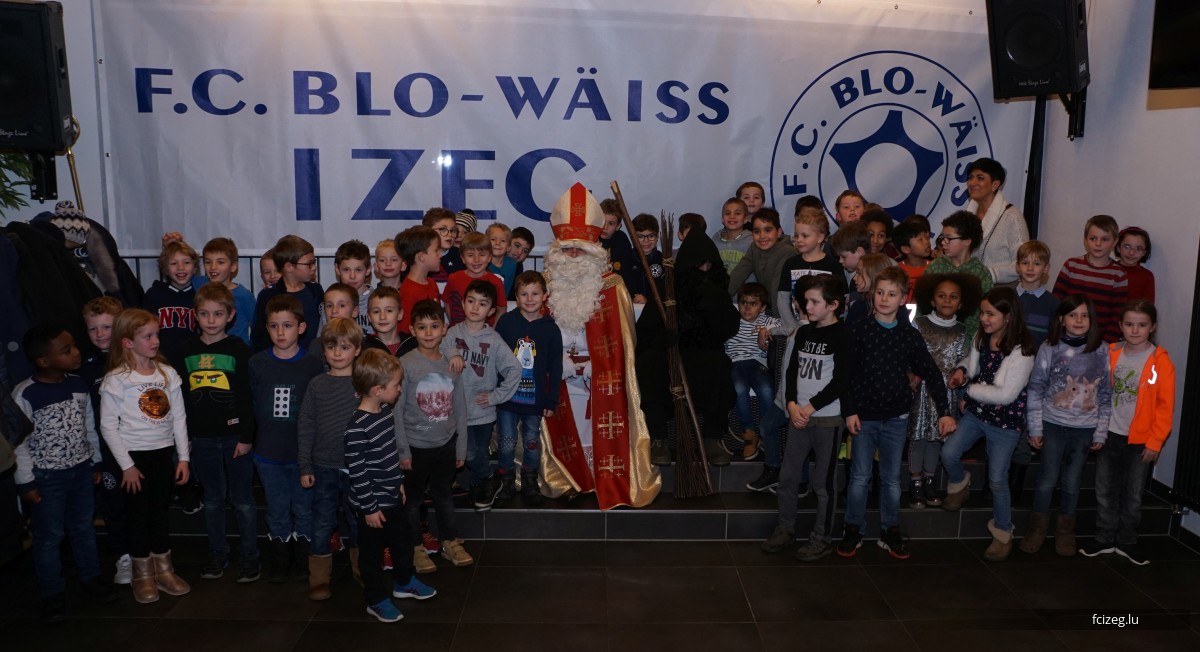 De Kleeschen beim FC Blo-Wäiss Izeg