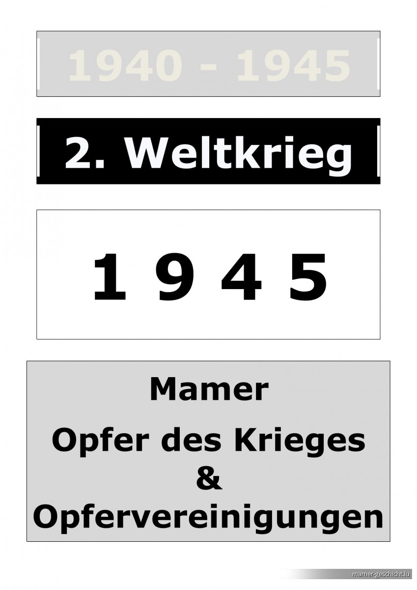 WWII - 1945 - 2 Opfer & Opfervereinigungen