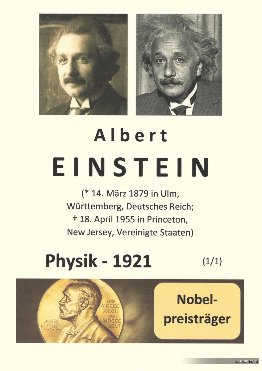 Nobelpreis - EINSTEIN Albert (1879-1955)