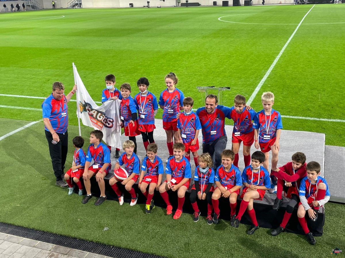 Eagles at the Stade de Luxembourg opening ceremony