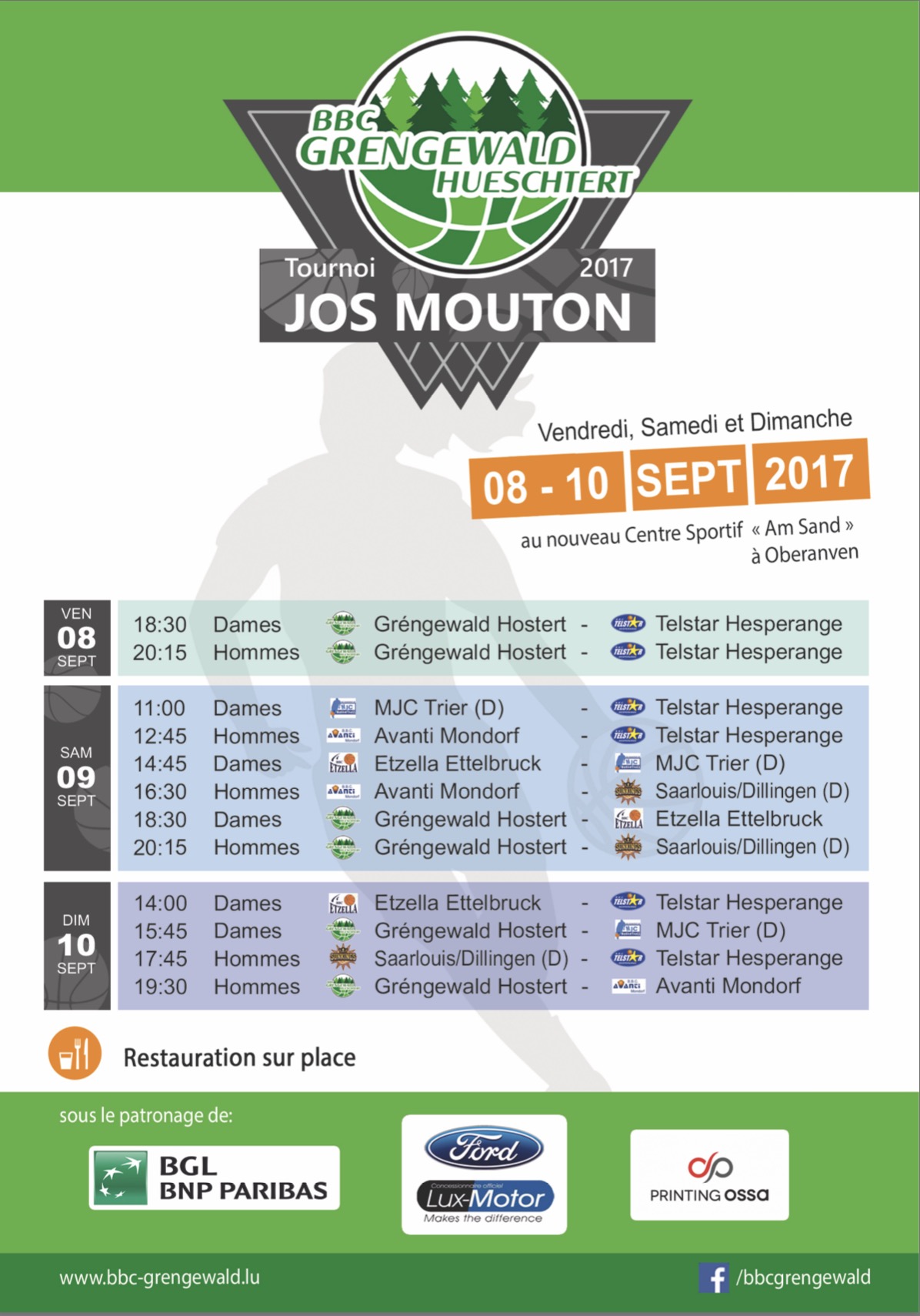 Tournoi Jos Mouton 9.-11. September 2017