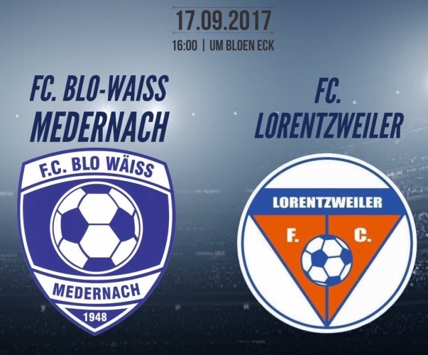Score final: Blo-Wäiss Medernach - FC LORENTZWEILER