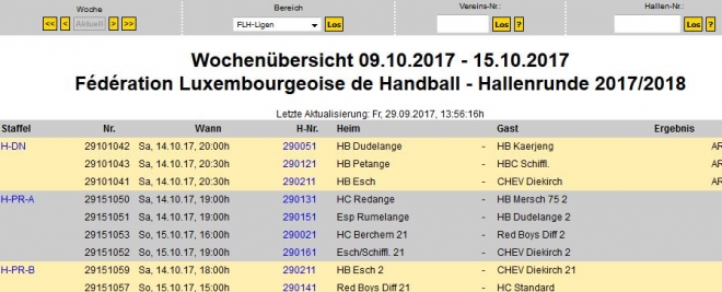 Prochains Matchs /// 14-15.10.2017