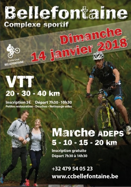 Randonnée Cyclo Club Bellefontaine, Dimanche 14 janvier 2018 Randonnée Cyclo Club Bellefontaine, Dimanche 14 janvier 2018