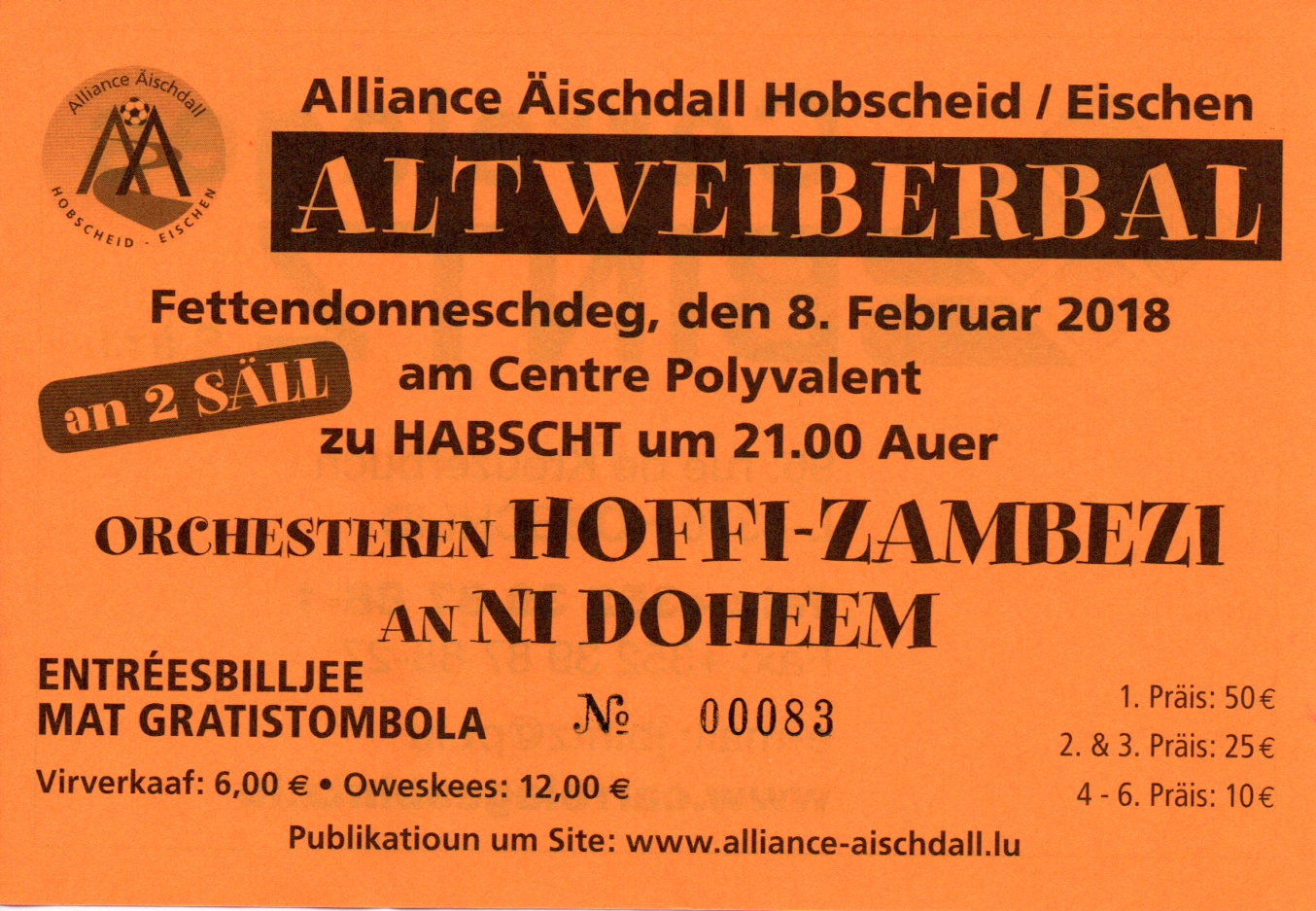 Gewenner Tombola Altweiberbal Gewenner Tombola Altweiberbal