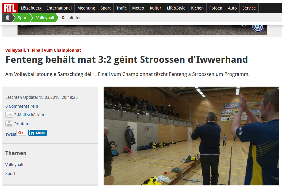 Fenteng behält mat 3:2 géint Stroossen d'Iwwerhand