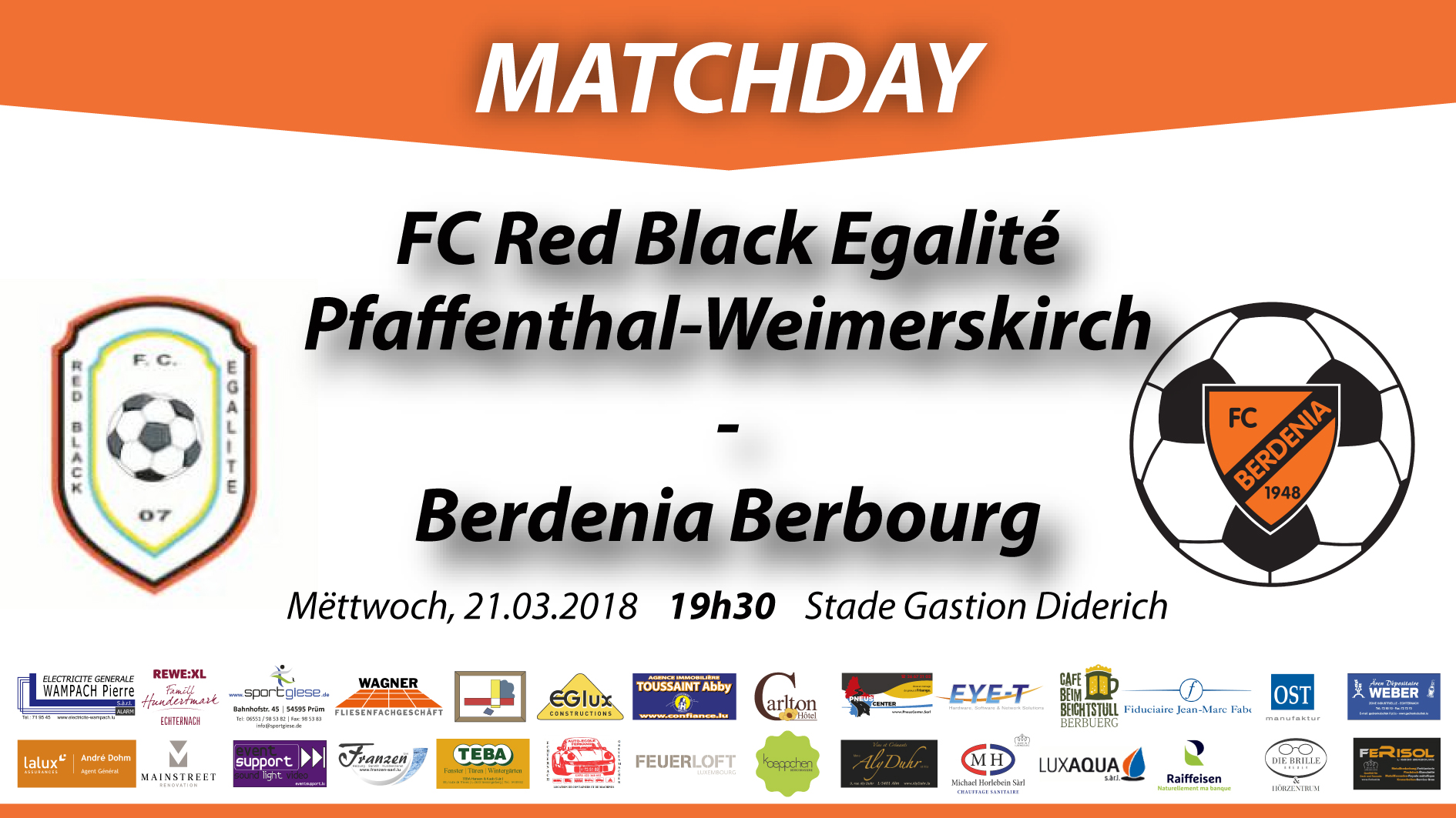 MATCHDAY: FC Red Black Egalité Pfaffenthal-Weimerskirch - FC Berdenia Berbourg