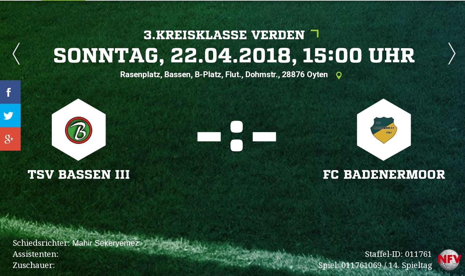 Auswärtsspiel gegen TSV Bassen 3 + Rückblick Auswärtsspiel gegen TSV Bassen 3 + Rückblick