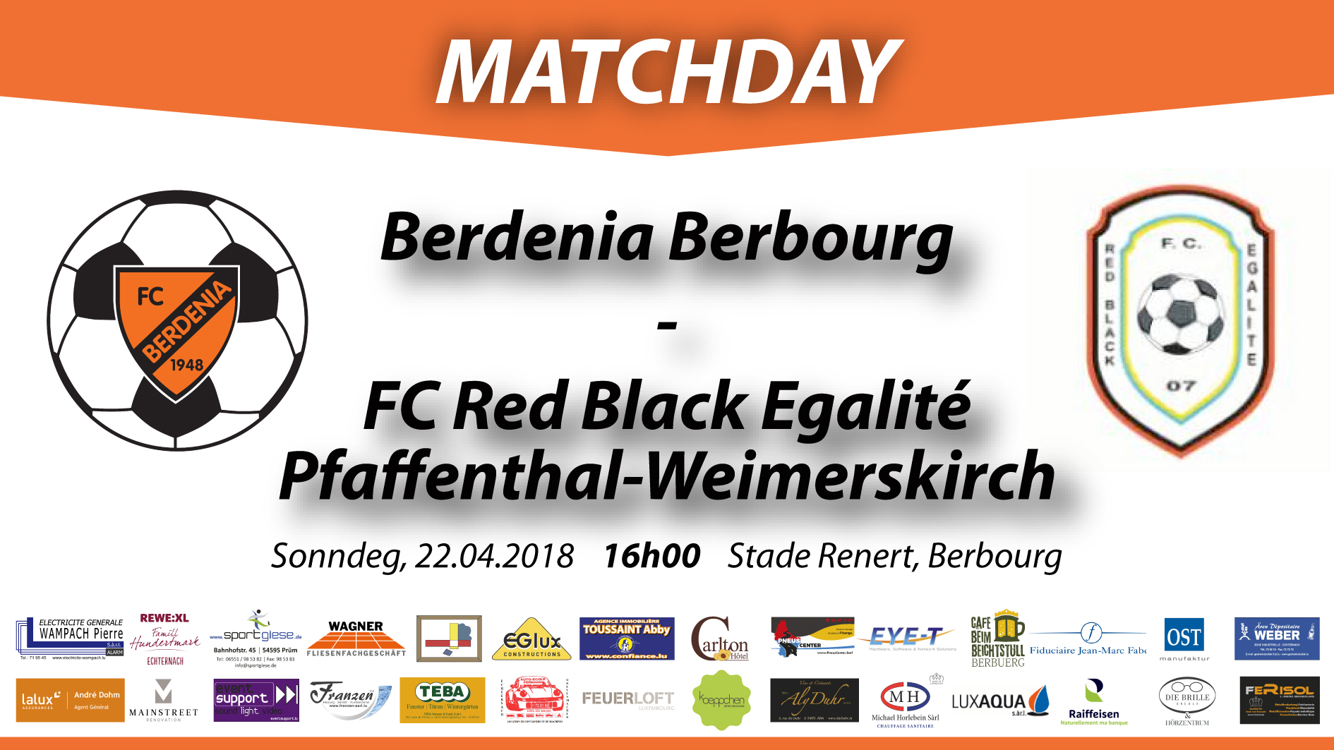 MATCHDAY: Berdenia Berbourg - Red Black Egalité Pfaffenthal