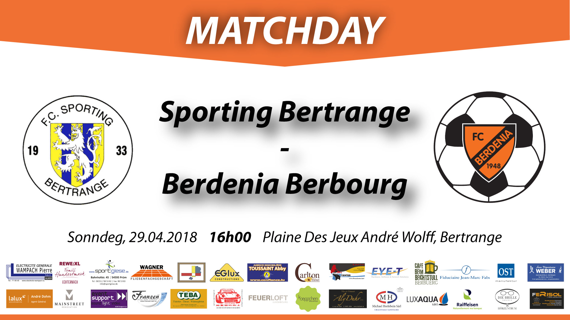 MATCHDAY: FC Sporting Bertrange - FC Berdenia Berbourg