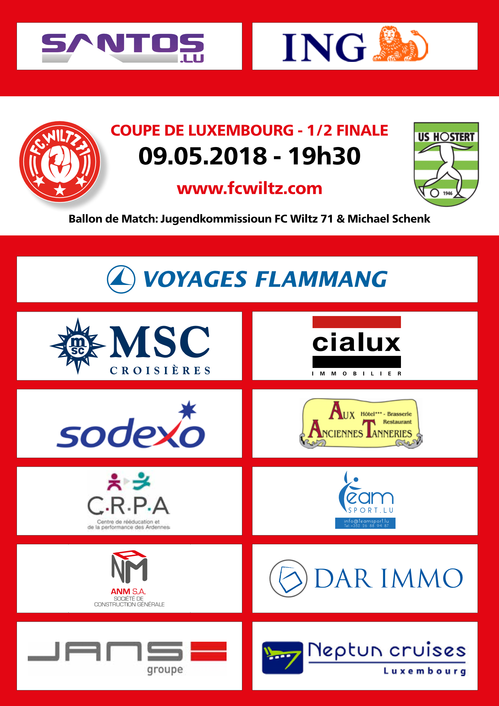 JOURNAL OFFICIEL - FC WOOLTZ 71 vs US HUESCHTERT JOURNAL OFFICIEL - FC WOOLTZ 71 vs US HUESCHTERT