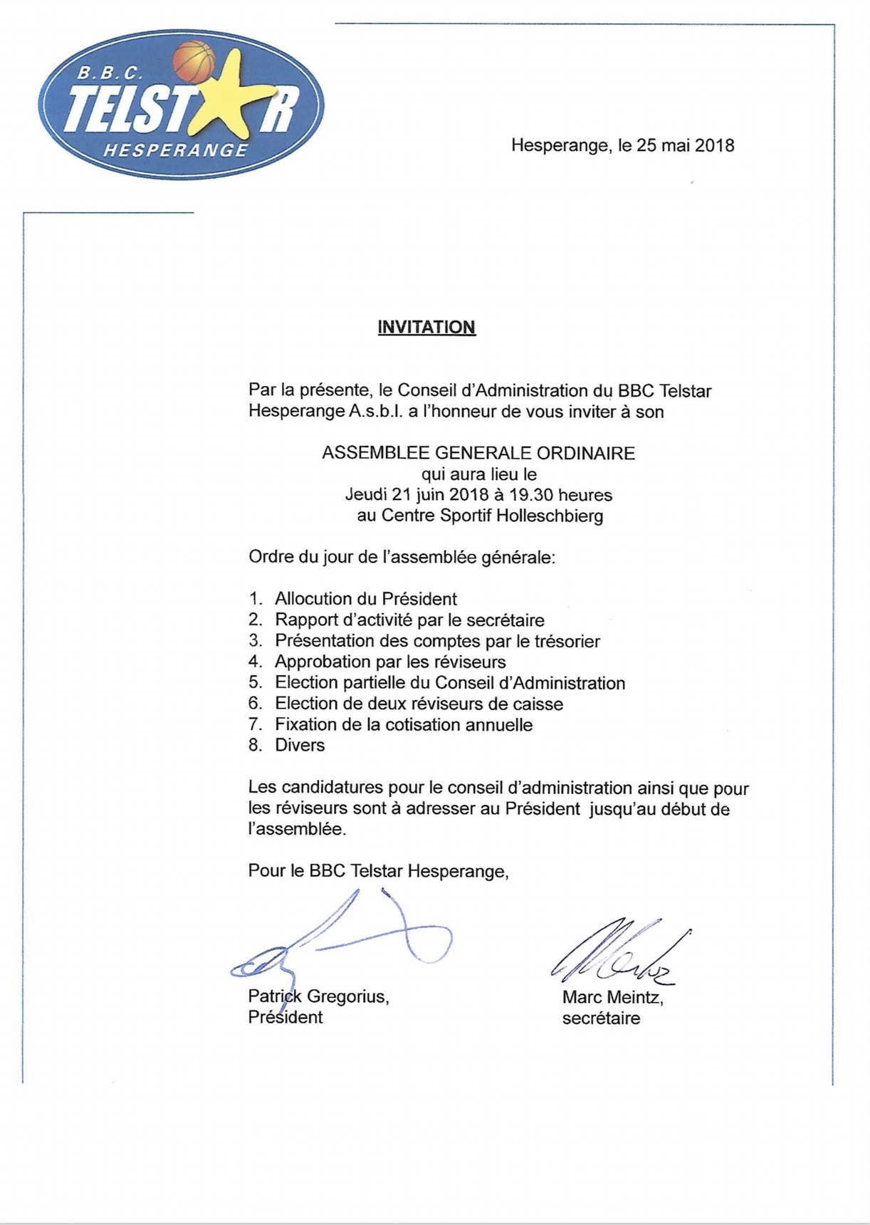 Assemblée générale 2018