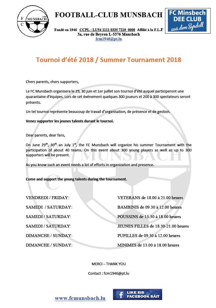TOURNOI ETE 2018