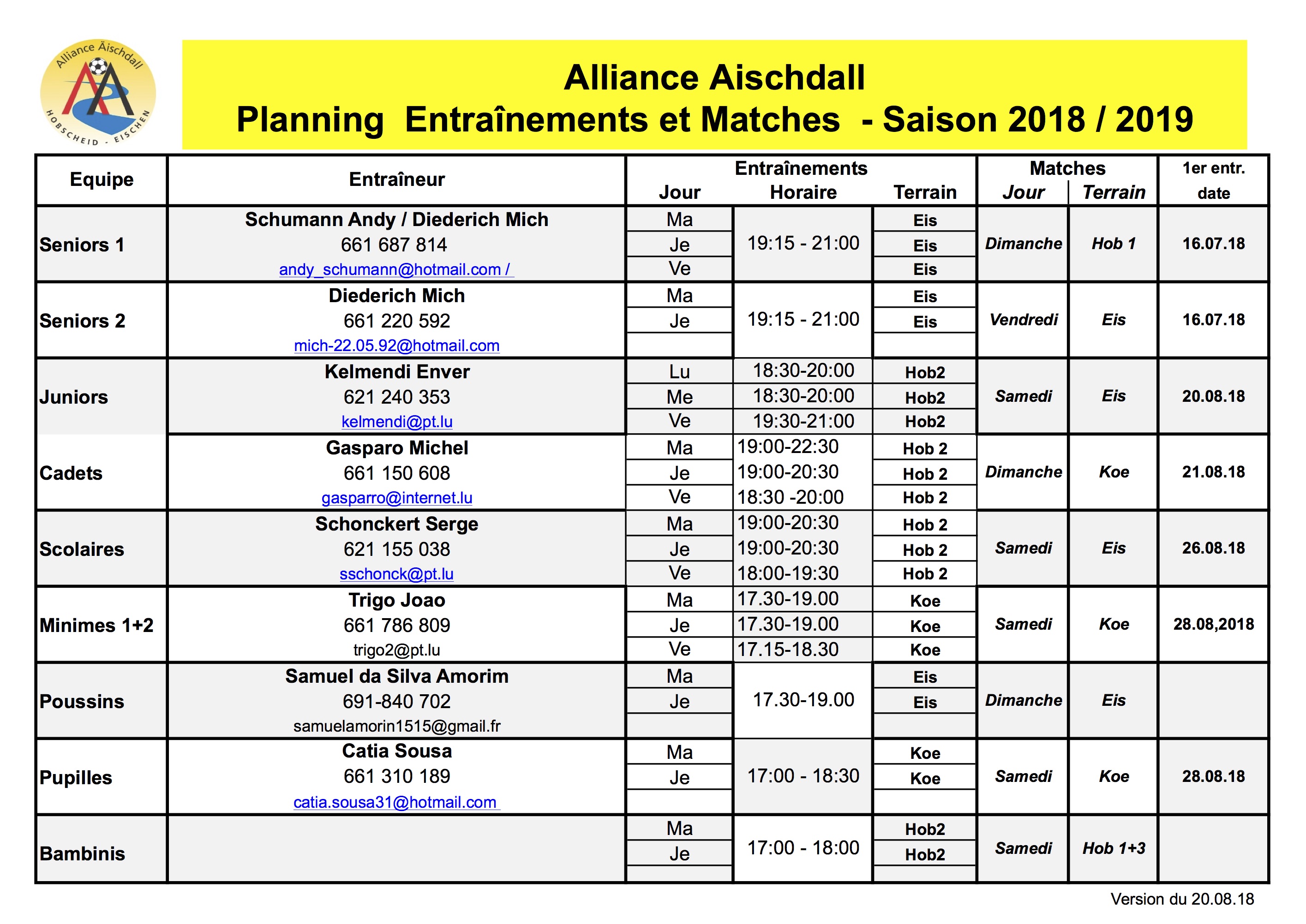 Planning 2018/2019 - An nach emmer op der Sich... Planning 2018/2019 - An nach emmer op der Sich...