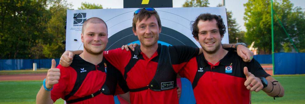 Bronzemedaille fir Recurve Equipe ob der EM zu Legnica an Polen Bronzemedaille fir Recurve Equipe ob der EM zu Legnica an Polen