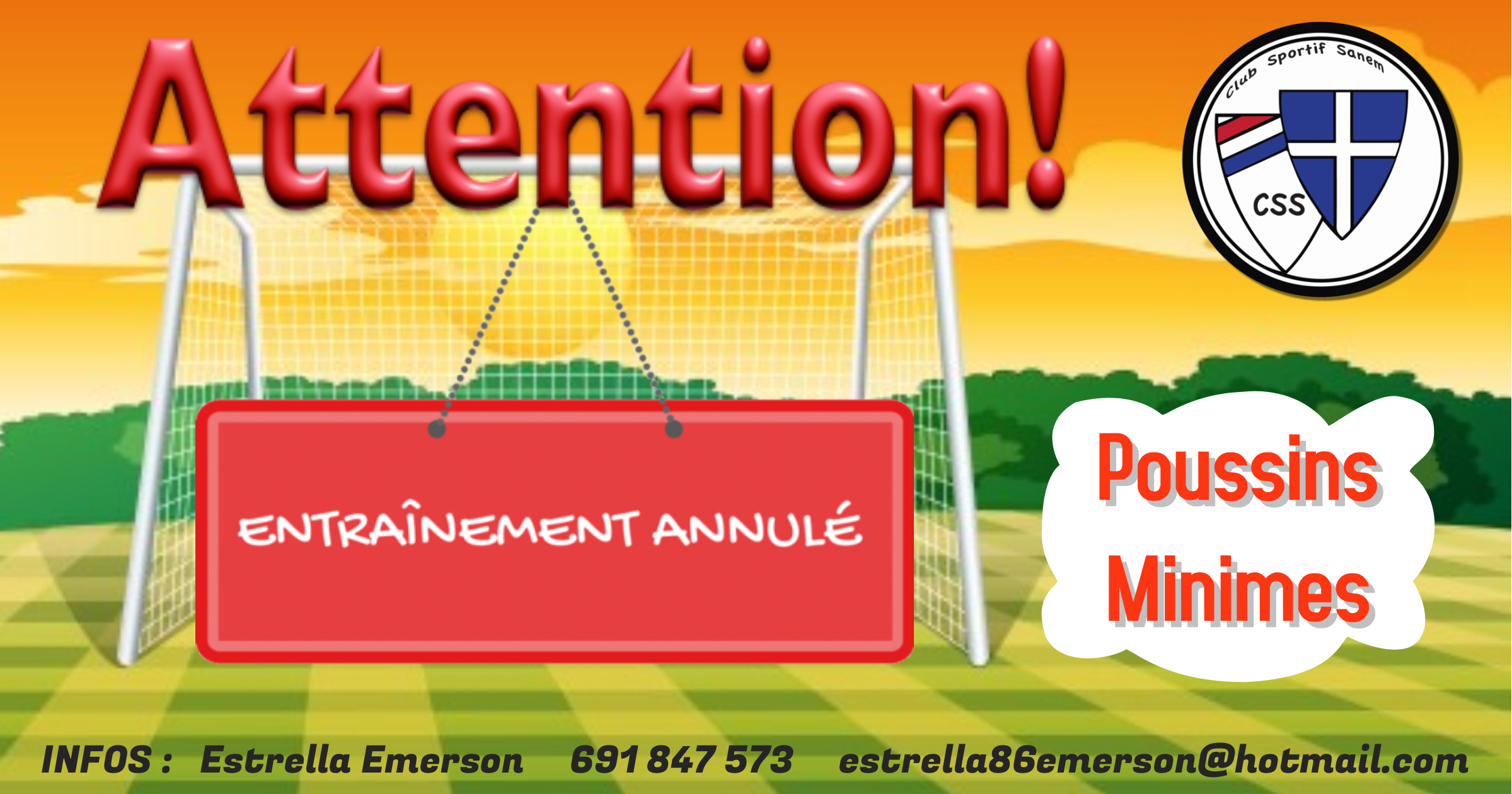ENTRAINEMENT ANNULÉ
