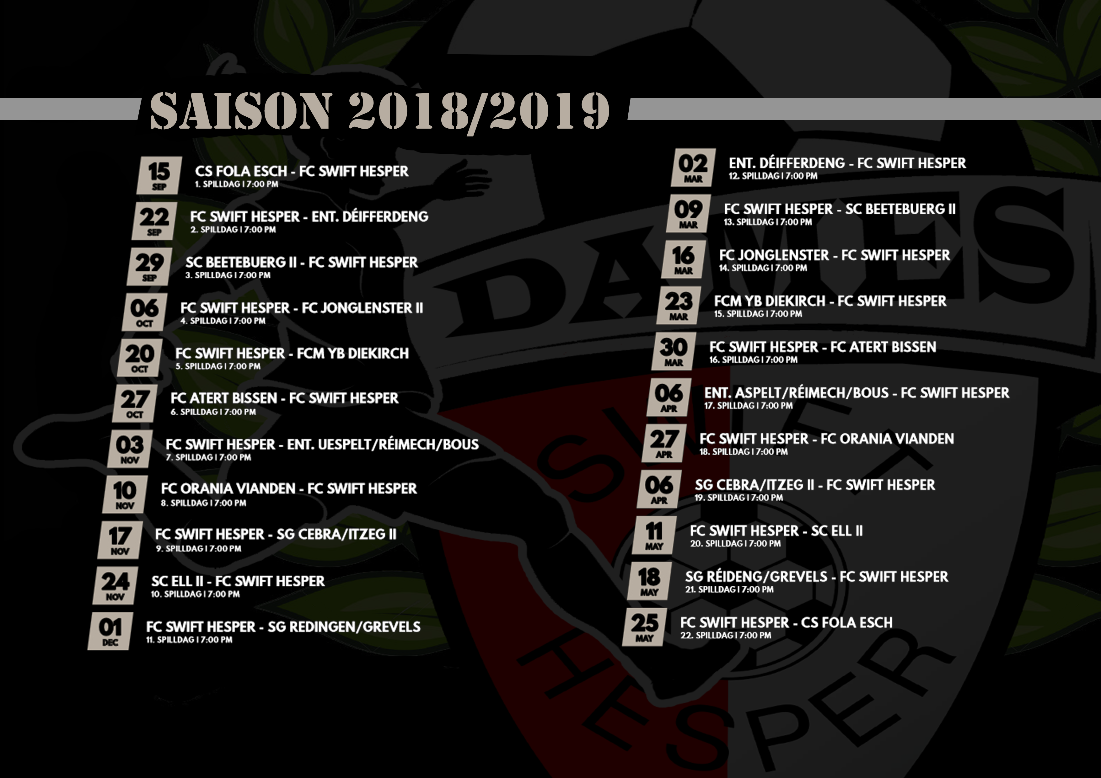 Saison 2018/2019 vun den Dammen