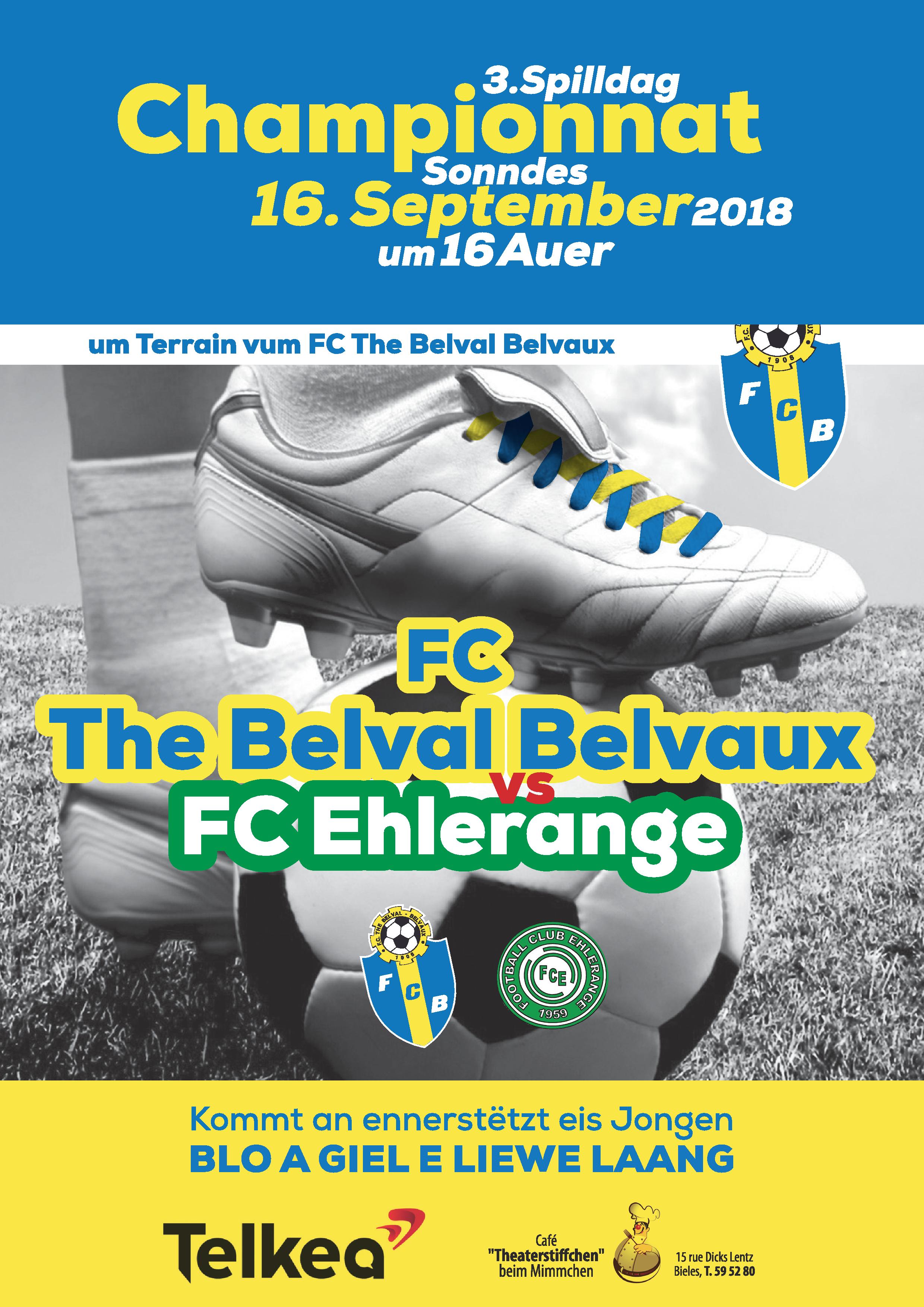 FC The Belval Belvaux vs FC Ehlerange (16.09.18 16h00)