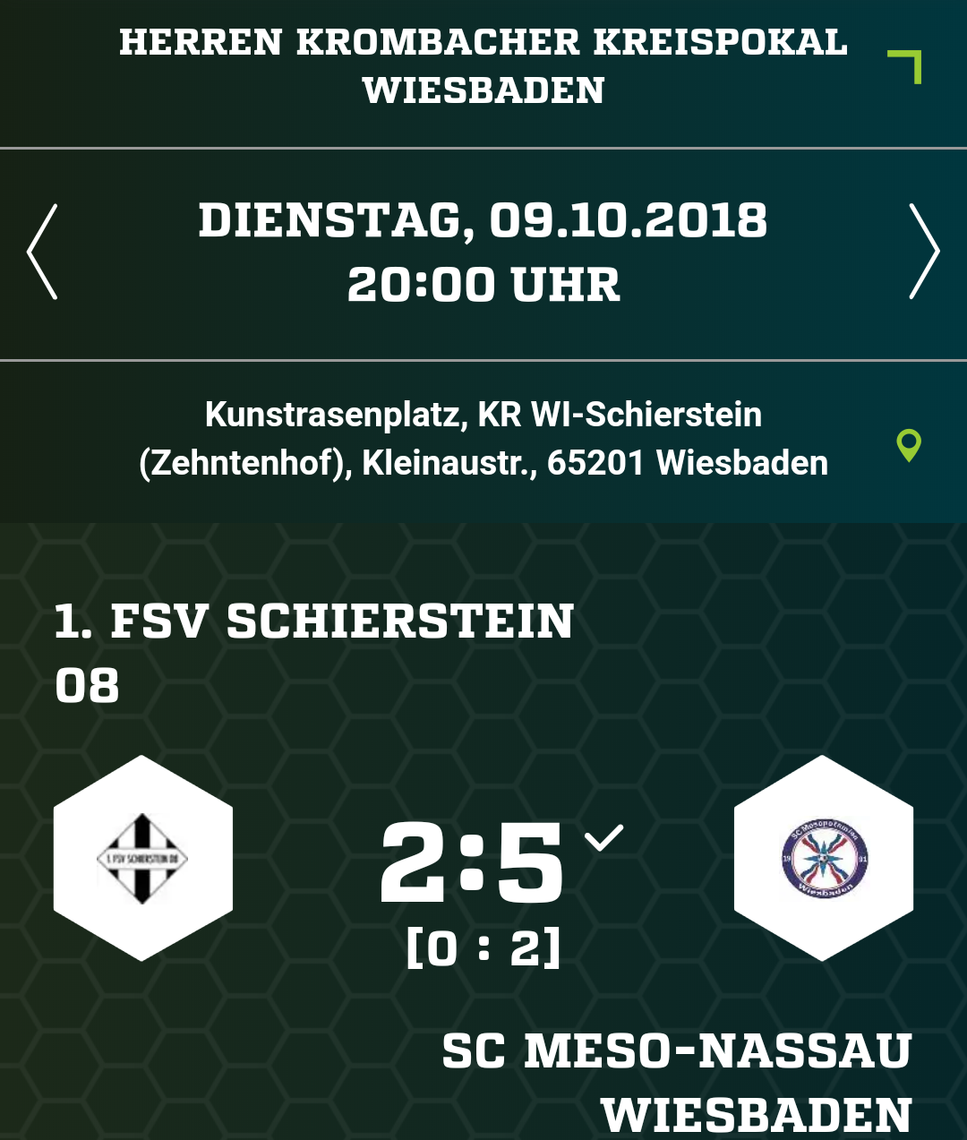 1. Mannschaft im Kreispokal eine Runde weiter