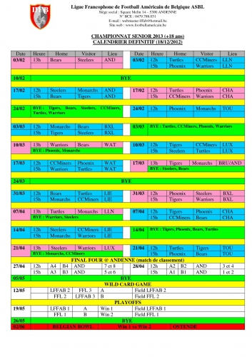 Programm Championship Senior 2013