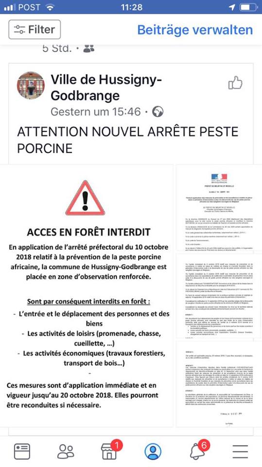 Modification du parcours suite aux réglementations restrictives dans les pays avoisinants portant sue la peste porcine Modification du parcours suite aux réglementations restrictives dans les pays avoisinants portant sue la peste porcine