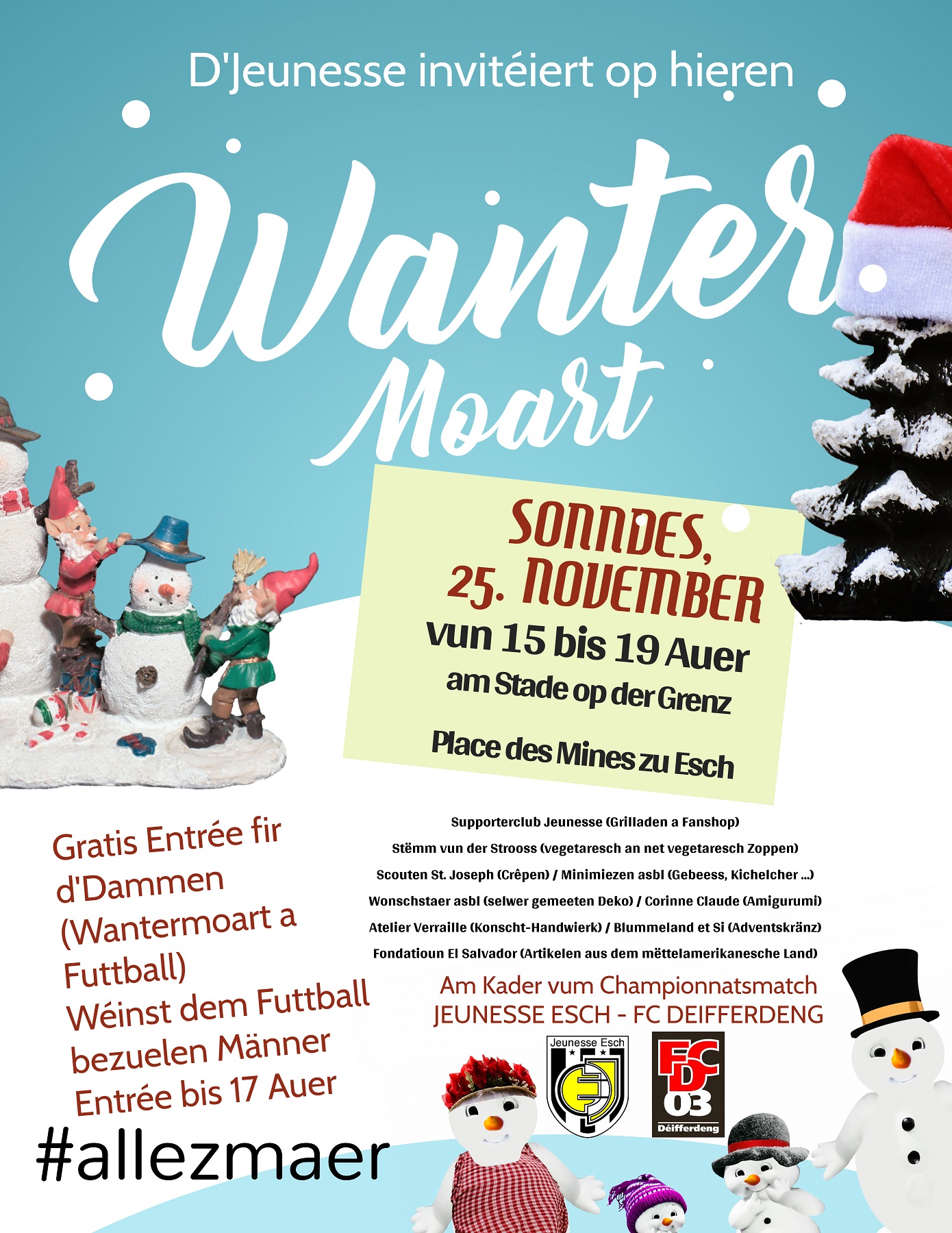 MARCHÉ D'HIVER LE 25 NOVEMBRE AU STADE DE LA FRONTIÈRE MARCHÉ D'HIVER LE 25 NOVEMBRE AU STADE DE LA FRONTIÈRE