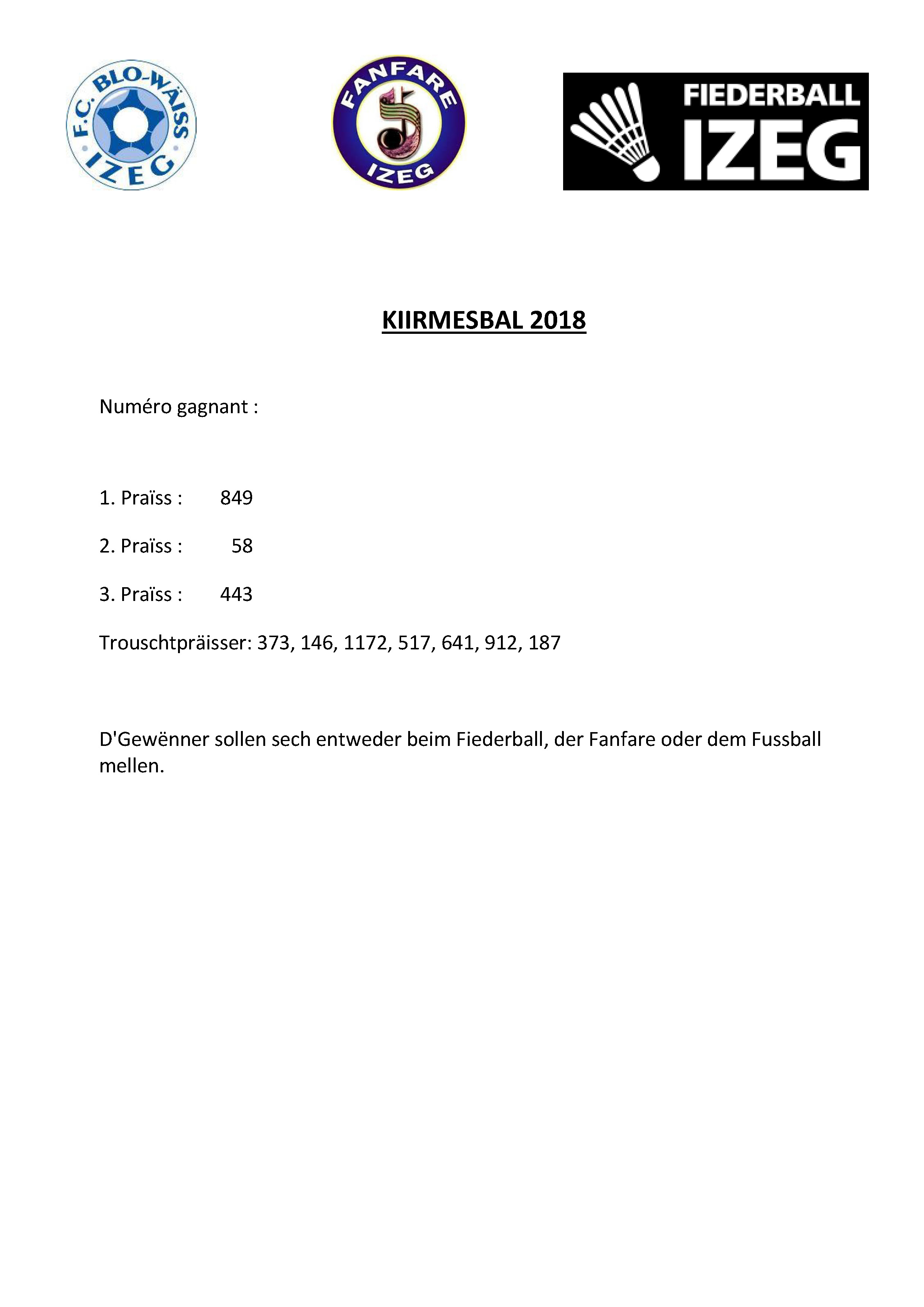 TOMBOLA - KIIRMESBAL 2018