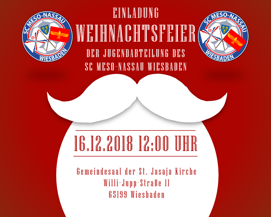 Wir laden alle Kinder, Eltern und Freunde des SC MESO-NASSAU herzlich zu einem gemütlichen Beisammensein bei Kaffee und Kuchen ein.