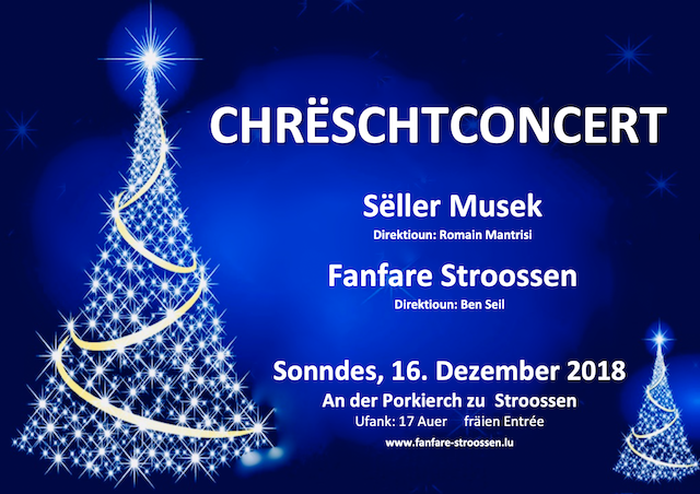 Chrëschtconcert an der Porkiirch zu Stroossen