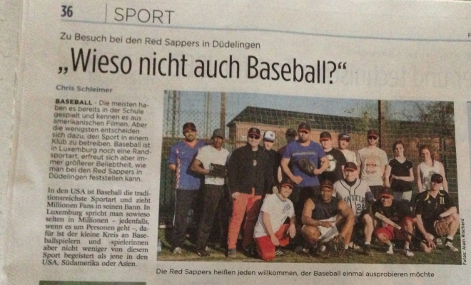 Article in Tageblatt April 26th 2013