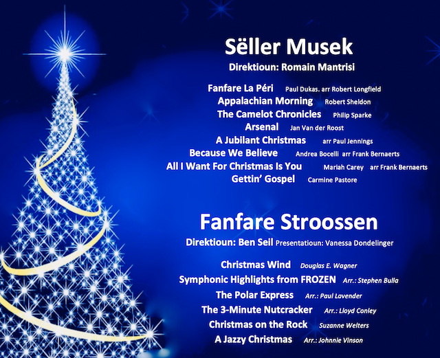De musikalesche Programm vum Chrëschtconcert