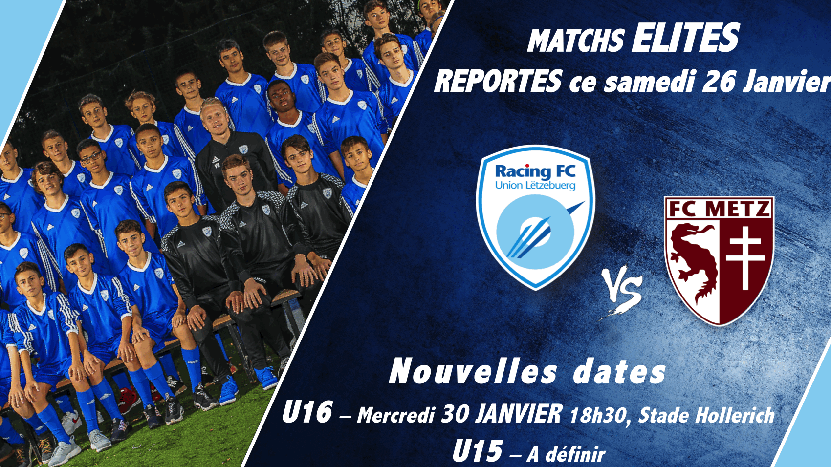 Match ELITES Samedi 26 Janvier - Reportés