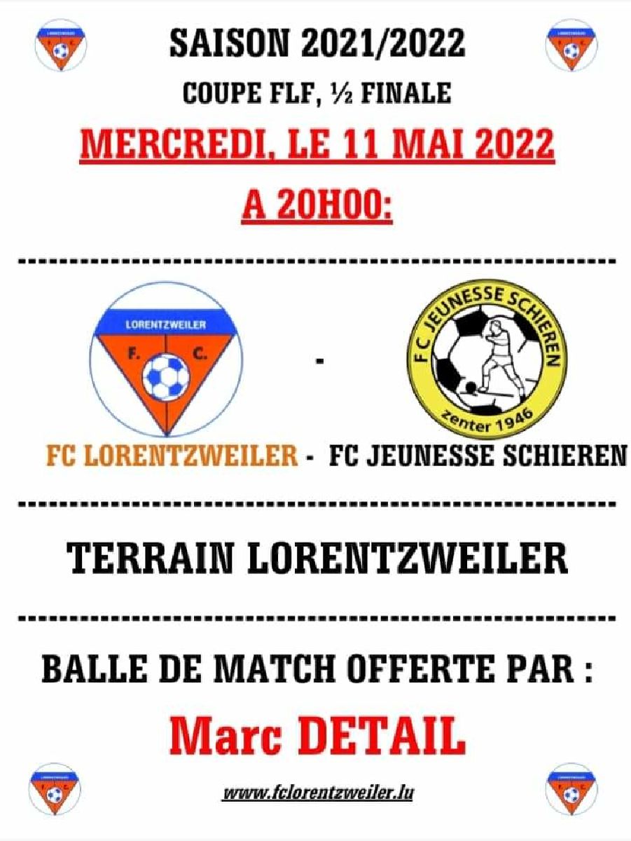 COUPE FLF 1/2 FINALE COUPE FLF 1/2 FINALE